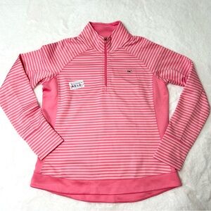 Vineyard Vines Pink and White Striped Pullover